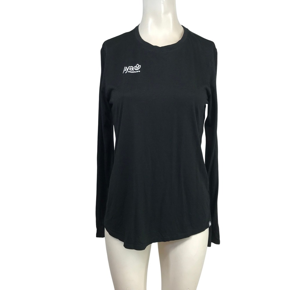 FIGS Super Soft Long Sleeve‎ Underscrub Shirt Black Aya Healthcare Logo Mens S